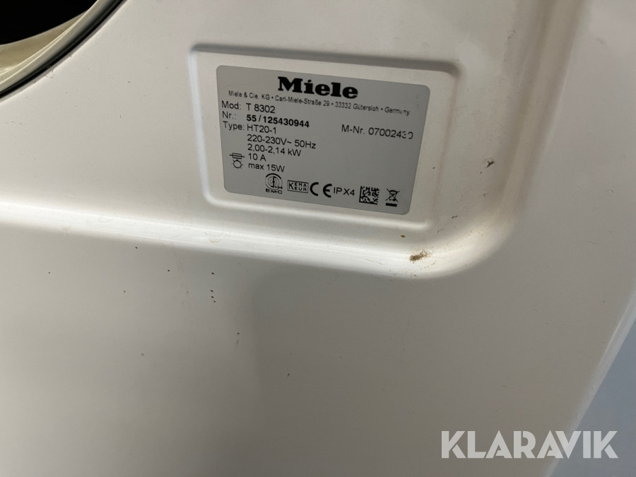 Herramienta/ Equipo Tørretumbler Miele T8302: foto 11