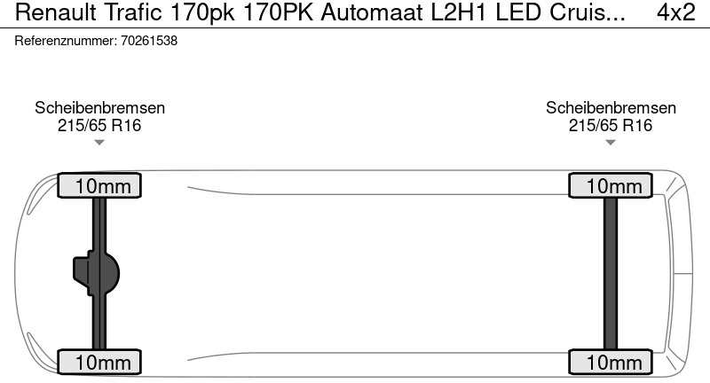 Furgoneta pequeña nuevo Renault Trafic 170pk 170PK Automaat L2H1 LED Cruise Control Lang 6m3 Cruise control: foto 19