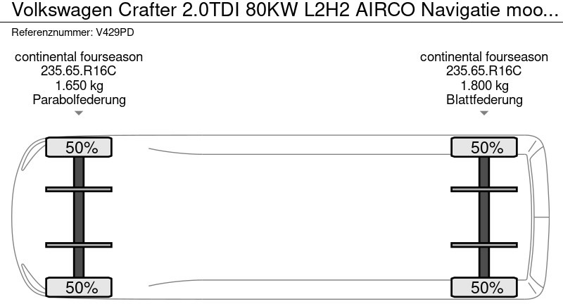 Furgoneta pequeña Volkswagen Crafter 2.0TDI 80KW L2H2 AIRCO Navigatie mooie bus: foto 15